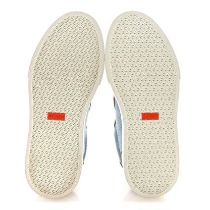 Hermes Denim Calfskin Day Sneakers 38 Blue Clair Gold 6 of 9