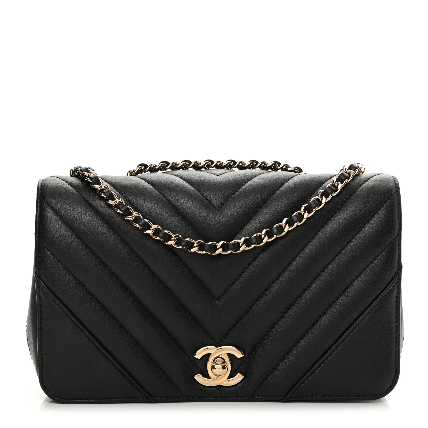 Chanel Calfskin Chevron Quilted Mini Statement Flap Black 1 of 13