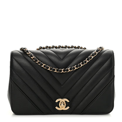 Chanel Calfskin Chevron Quilted Mini Statement Flap Black 1 of 13