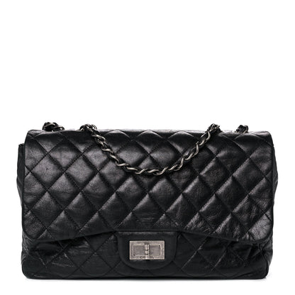 Chanel Washed Lambskin Quilted Jumbo Hybrid Reissue Flap Black 1 of 12