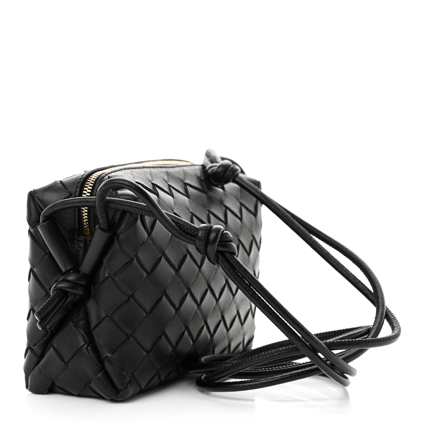 Nappa Intrecciato Mini Loop Camera Bag Black