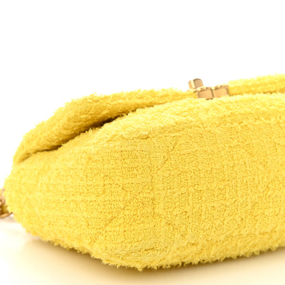 Chanel Tweed Quilted Medium Chanel 19 Flap Yellow 8 of 9
