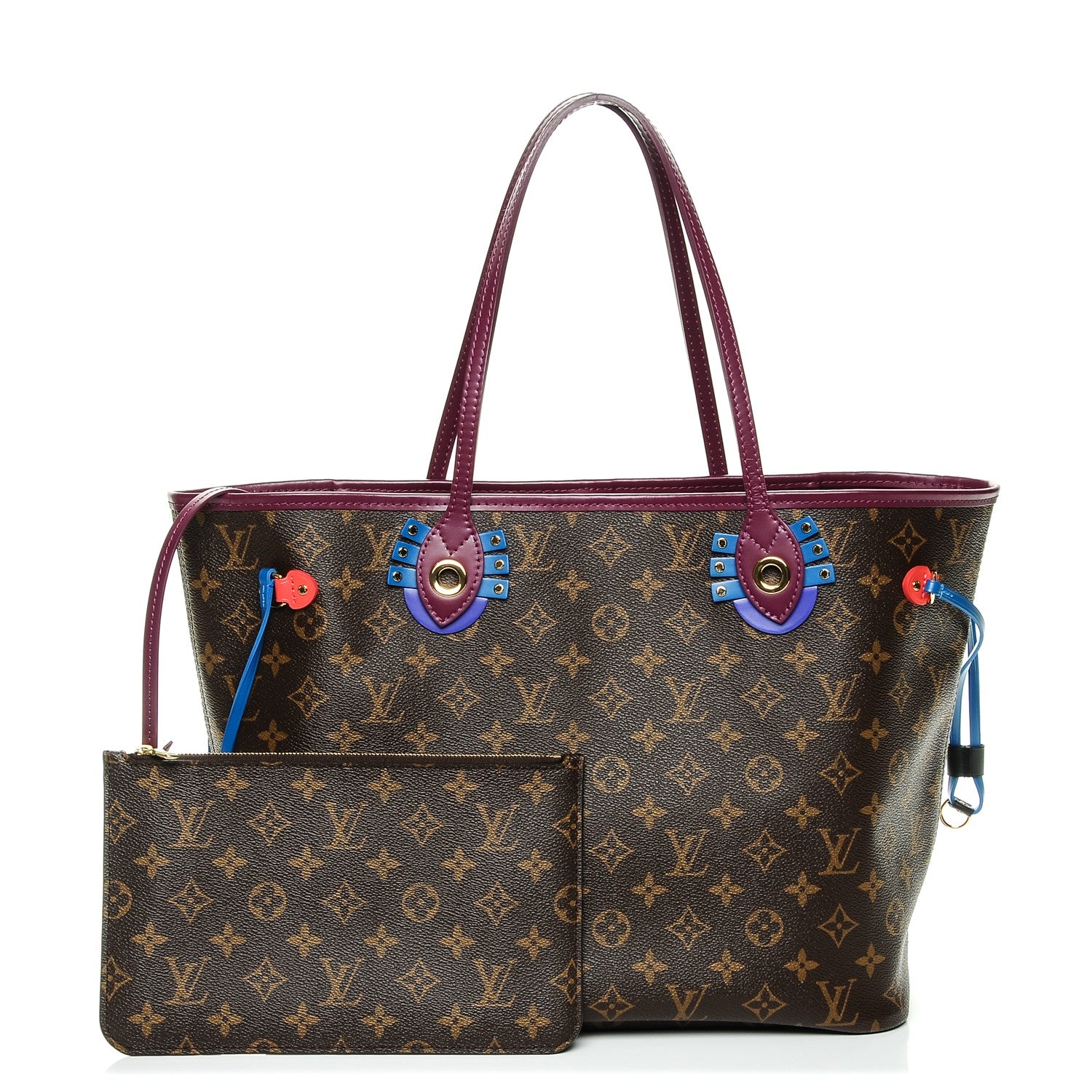 Louis Vuitton Monogram Totem Neverfull MM Magenta 1 of 6