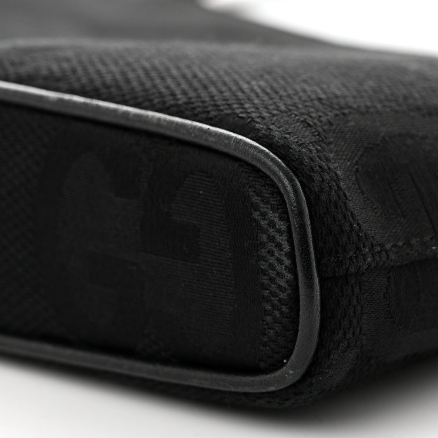 Monogram Jumbo GG Textured Dollar Calfskin Wristlet Messenger Bag Black