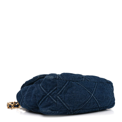Chanel Denim Quilted Large Chanel 19 Flap Blue 4 of 10