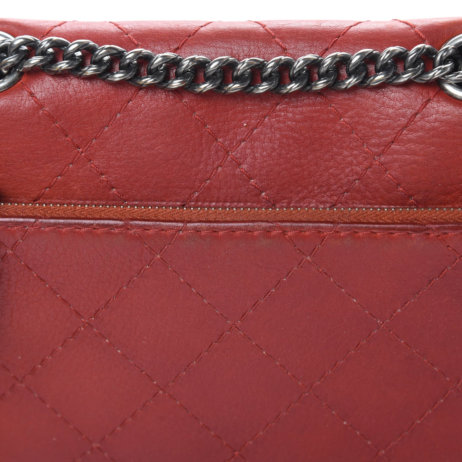 Chanel Calfskin Stitched Medium CC Sellier Flap Red 19 of 21