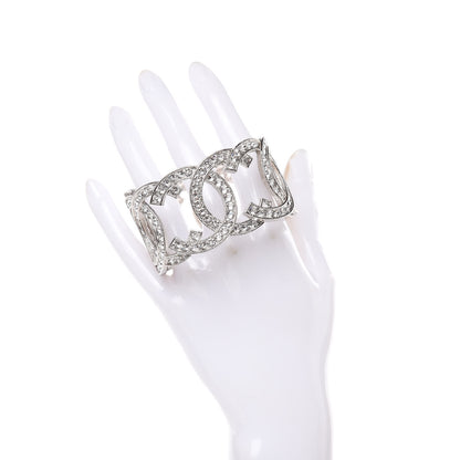 Chanel Crystal CC Cuff Bracelet Silver 2 of 5