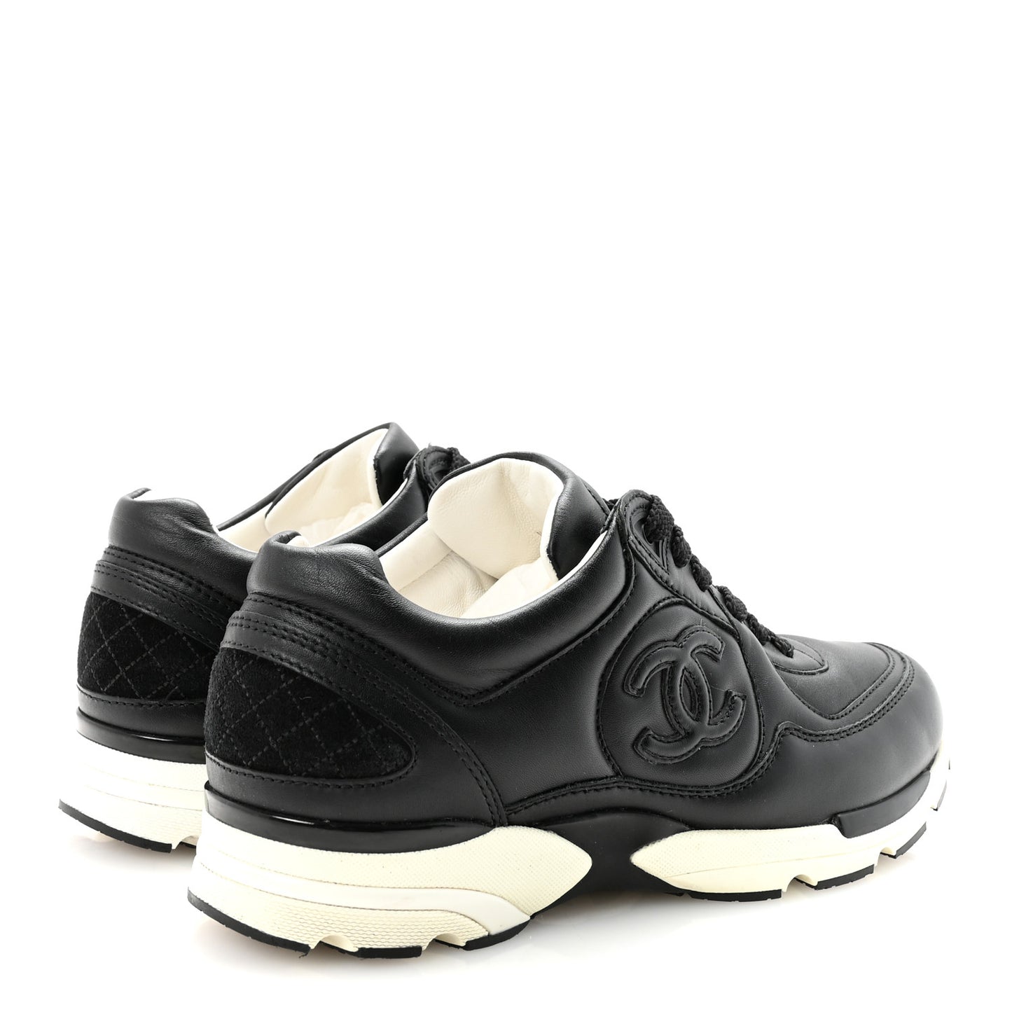 Calfskin CC Sneakers 36 Black