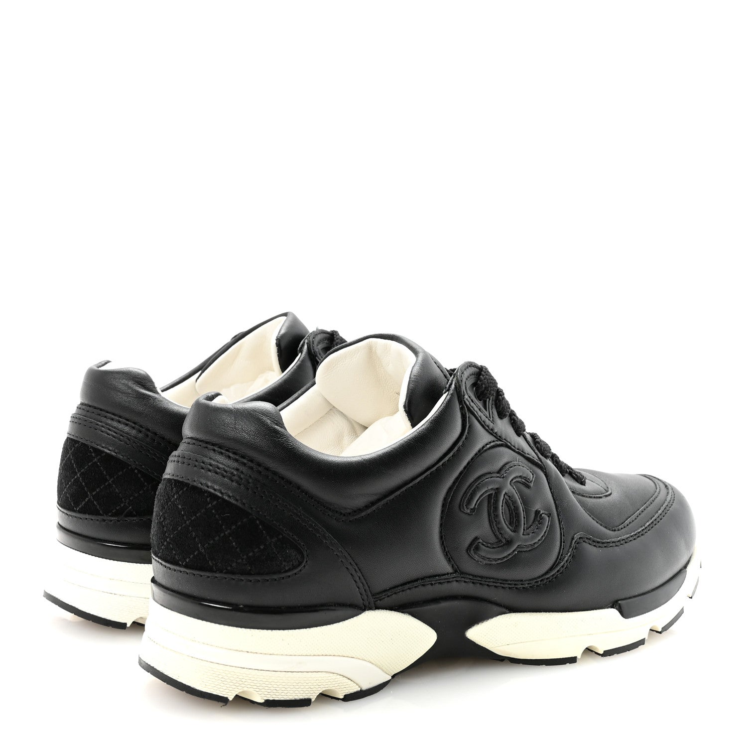 Chanel Calfskin CC Sneakers 36 Black 5 of 9
