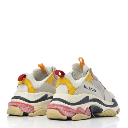 Balenciaga Mesh Nubuck Womens Triple S Sneakers 36 White Gris Jaune Rose 4 of 17