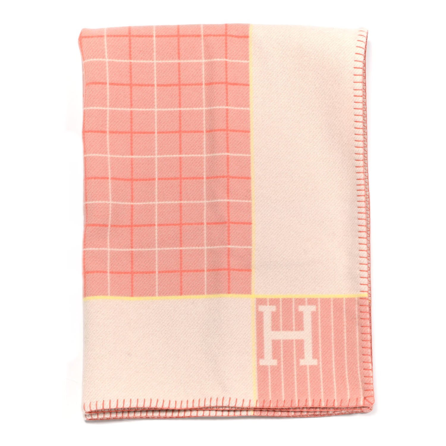 Hermes Wool Cashmere Avalon Cabriole Blanket Melon 1 of 3