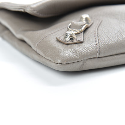 Balenciaga Agneau Giant 12 Silver Hardware Envelope Clutch Gris Poivre 8 of 9
