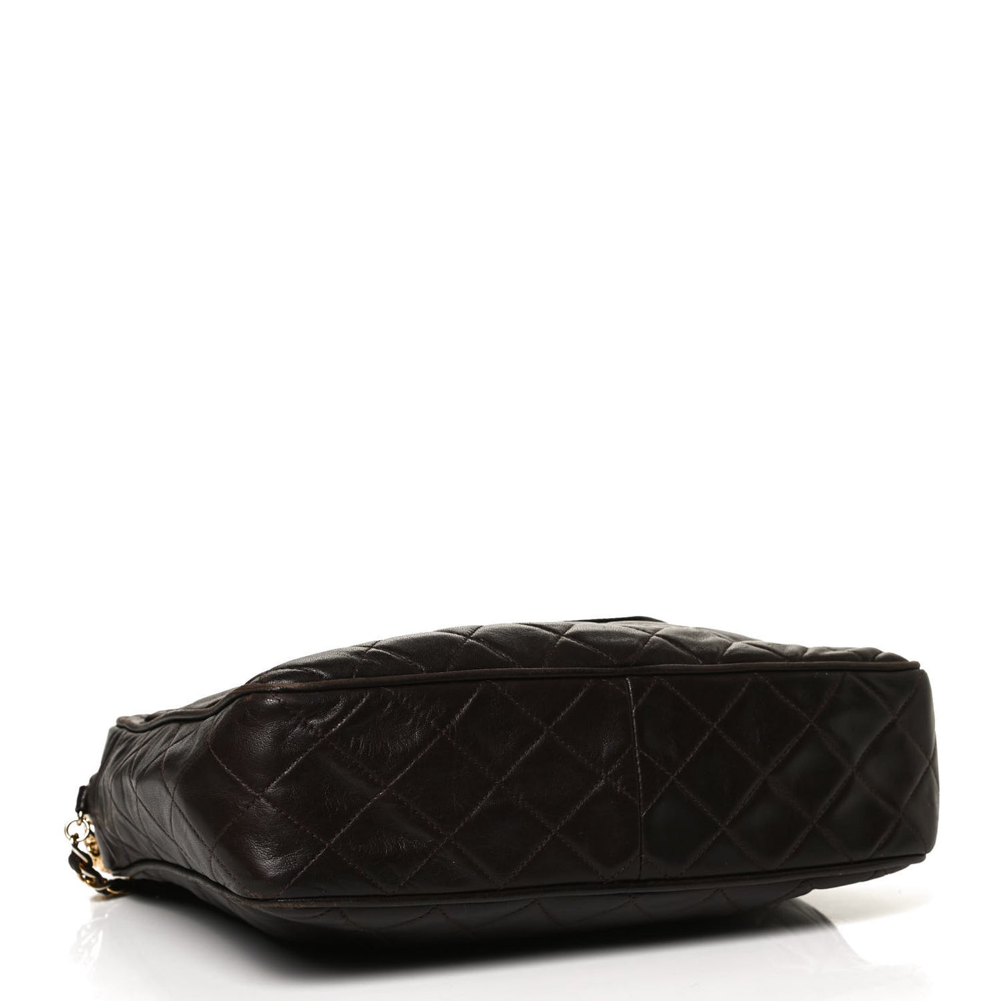 Lambskin Quilted Tassel Camera Case Brown