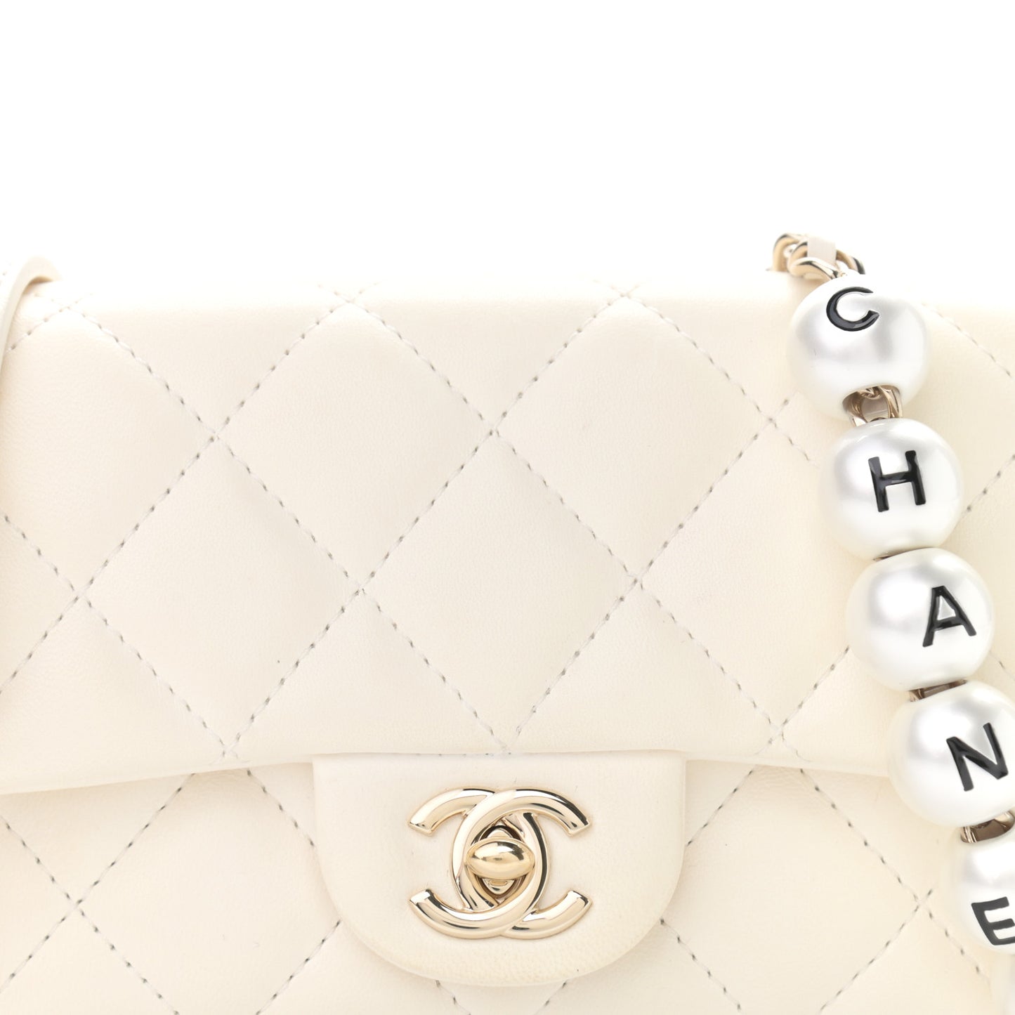 Lambskin Quilted Mini My Precious Flap White