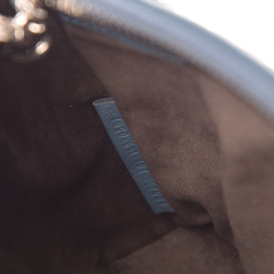 Fendi Shiny Nappa Trapuntata Small DotCom Click Top Handle Chain Satchel Blue 9 of 12