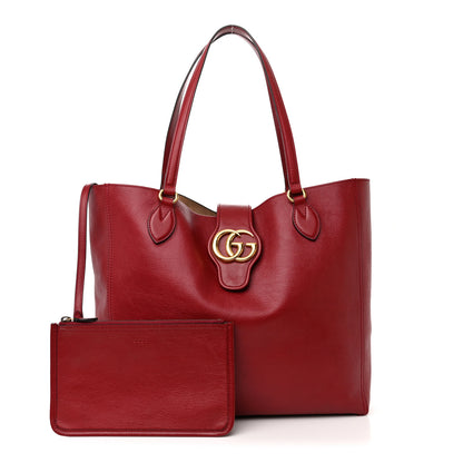 Gucci New Sakai Calfskin Lux Medium Dahlia Tote New Cherry Red 1 of 17