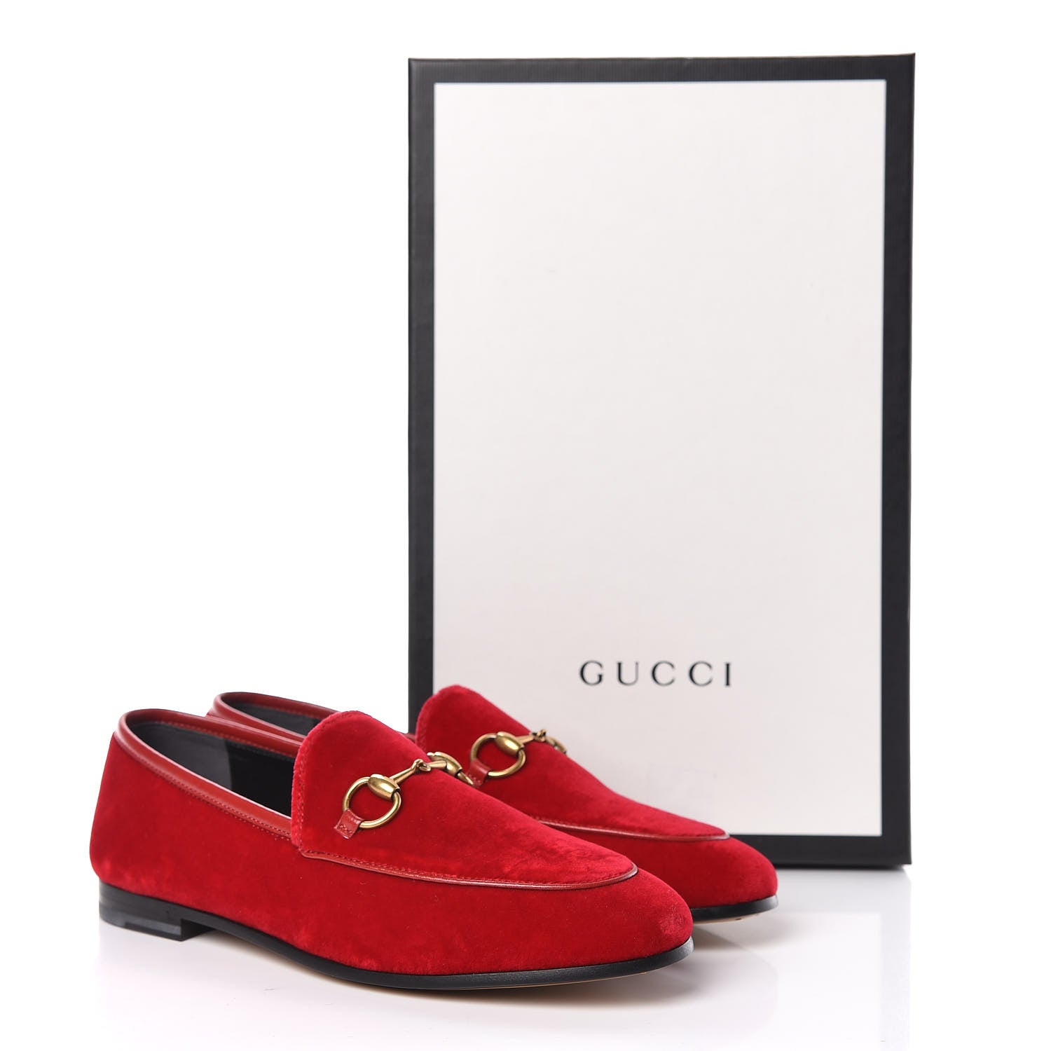Gucci Velvet Horsebit Womens Jordaan Loafers 35 Hibiscus Red 9 of 9