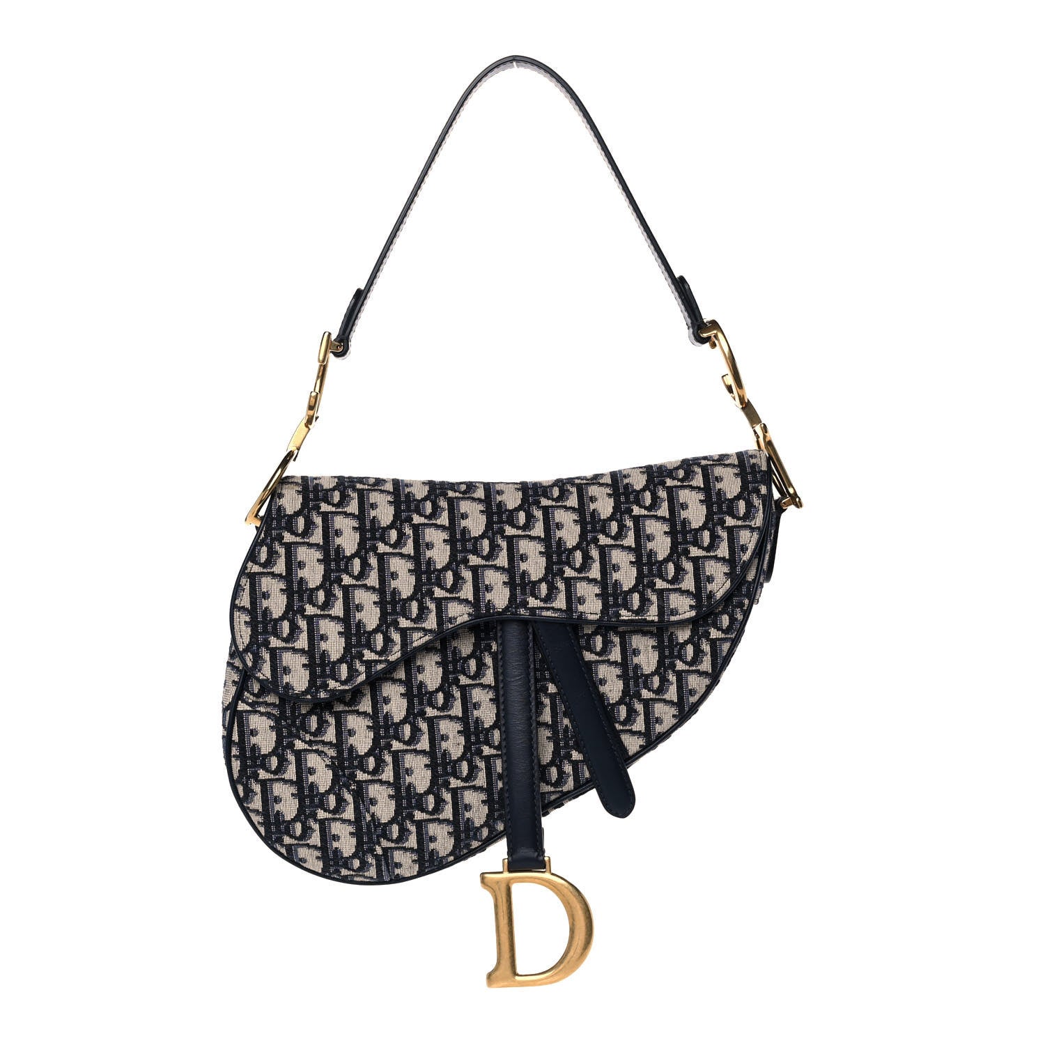 Christian Dior Oblique Saddle Bag Blue 1 of 9