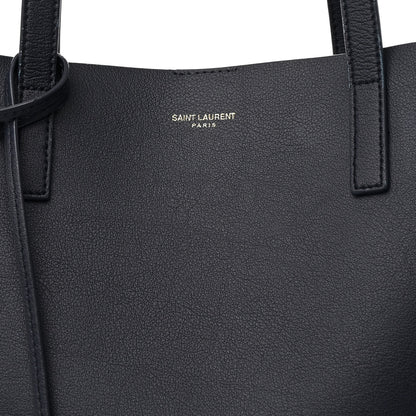 Saint Laurent Calfskin Large Shopping Tote Deep Marine 10 of 15
