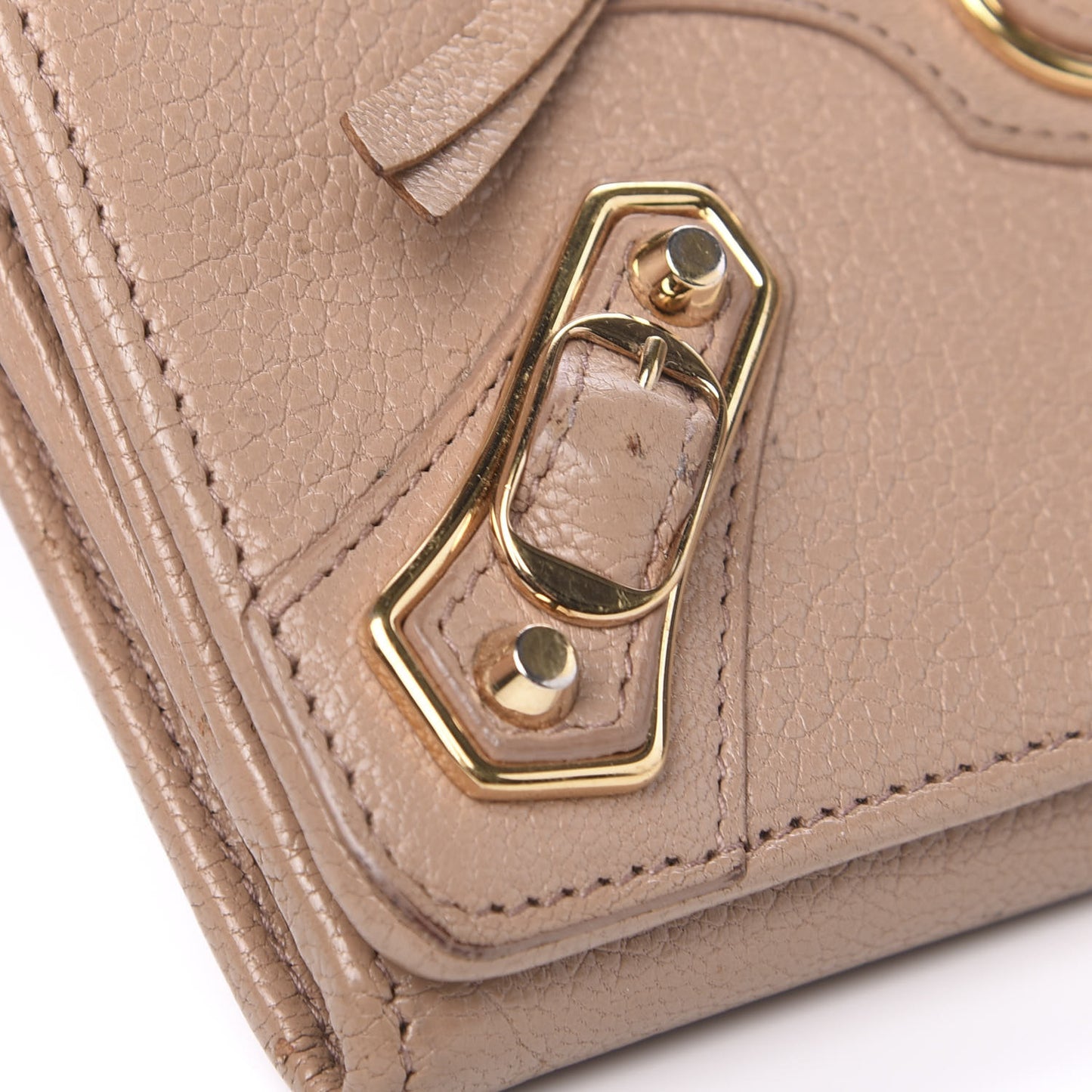Chevre Gold Metallic Edge Hardware Money Wallet Rose de Sables
