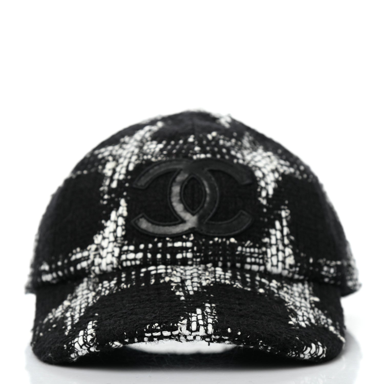 Chanel Tweed Cap Hat M Black White 3 of 8