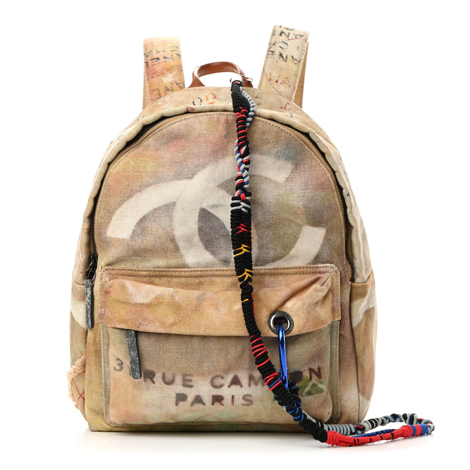 Chanel Graffiti Printed Canvas Medium Backpack Beige 1 of 22
