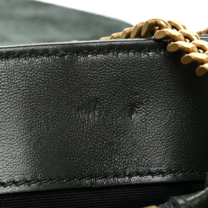 Saint Laurent Suede Calfskin Y Quilted Monogram Small Loulou Chain Satchel Green 12 of 16