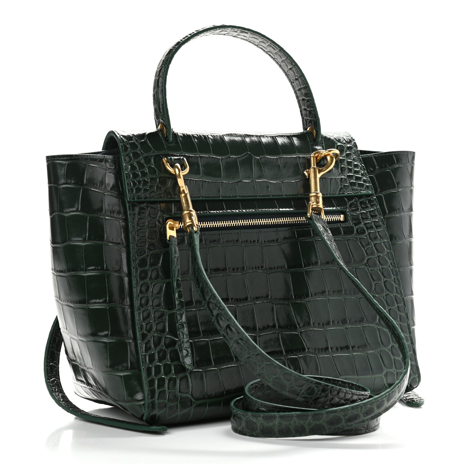 Celine Calfskin Crocodile Embossed Micro Belt Bag Amazone 3 of 12