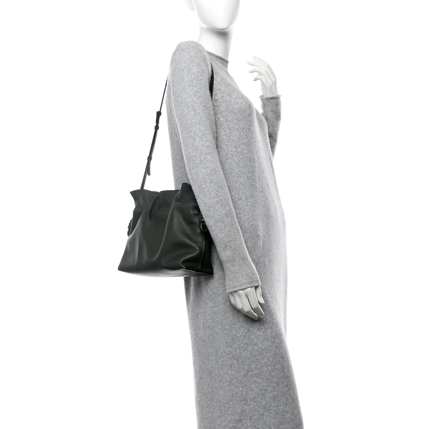 Loewe Nappa Calfskin Medium Flamenco Knot Clutch Avocado Green 2 of 9