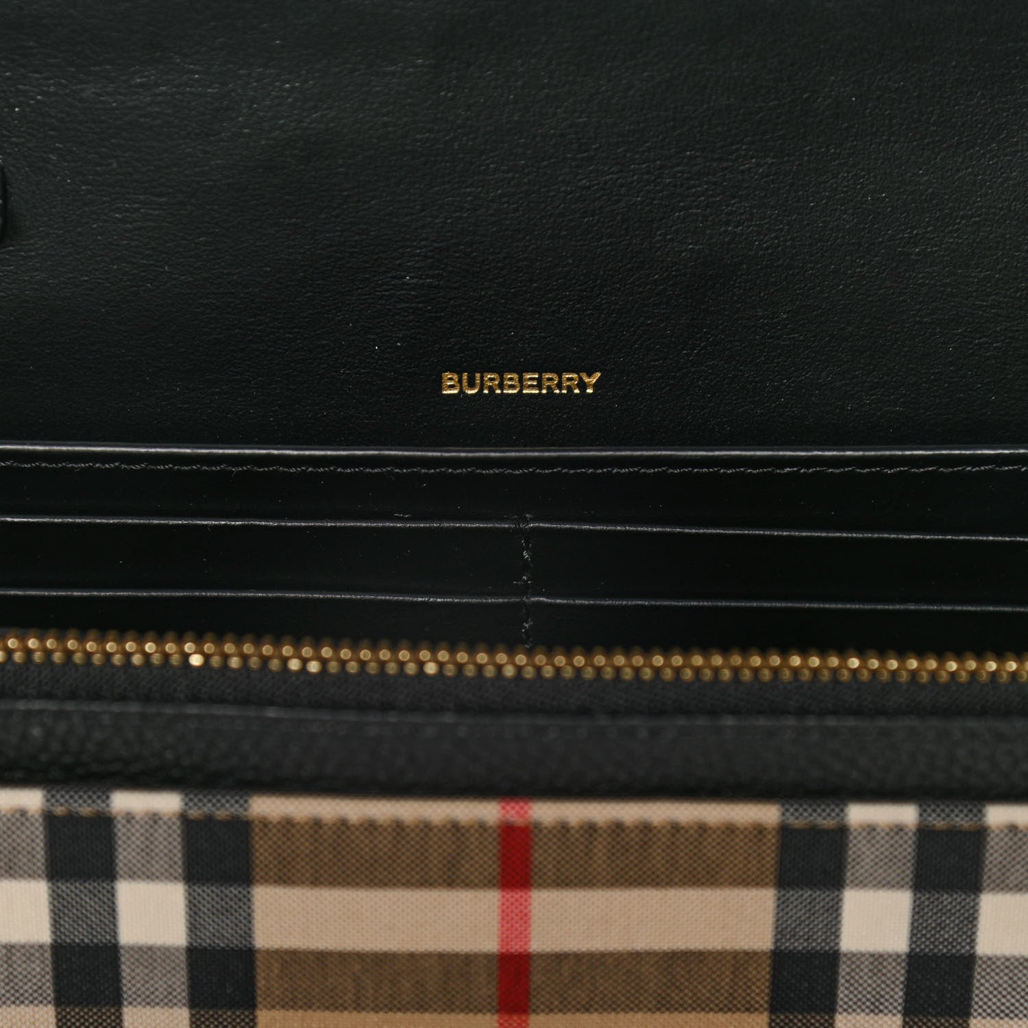 Burberry Grainy Calfskin Vintage Check Hampshire Crossbody Black 5 of 10