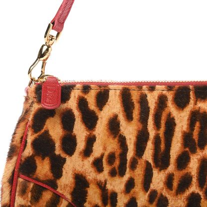 Christian Dior Pony Hair Leopard Mini Saddle Bag Red 10 of 10