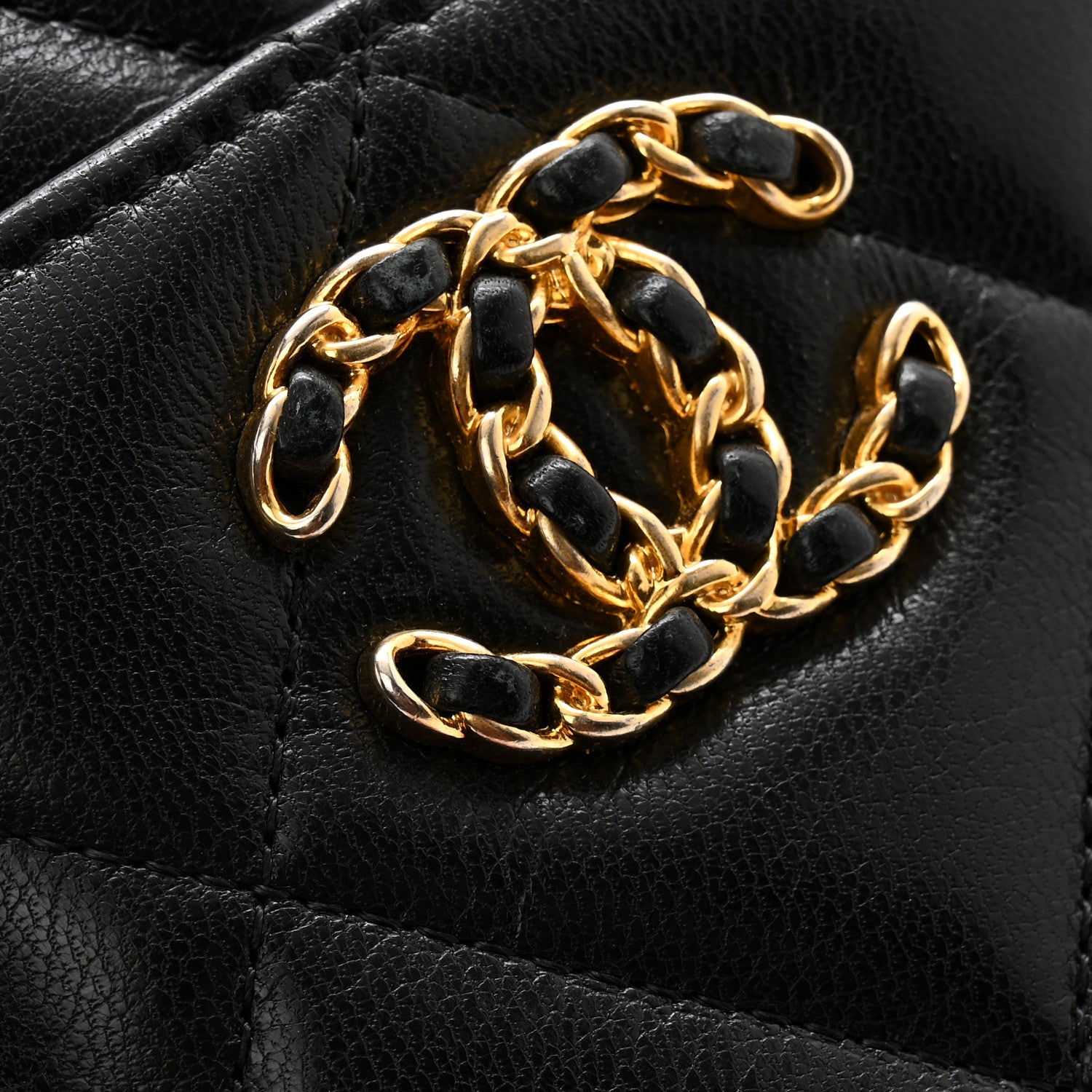 Chanel Lambskin Quilted Chanel 19 Phone and Card Holder Black 10 of 12