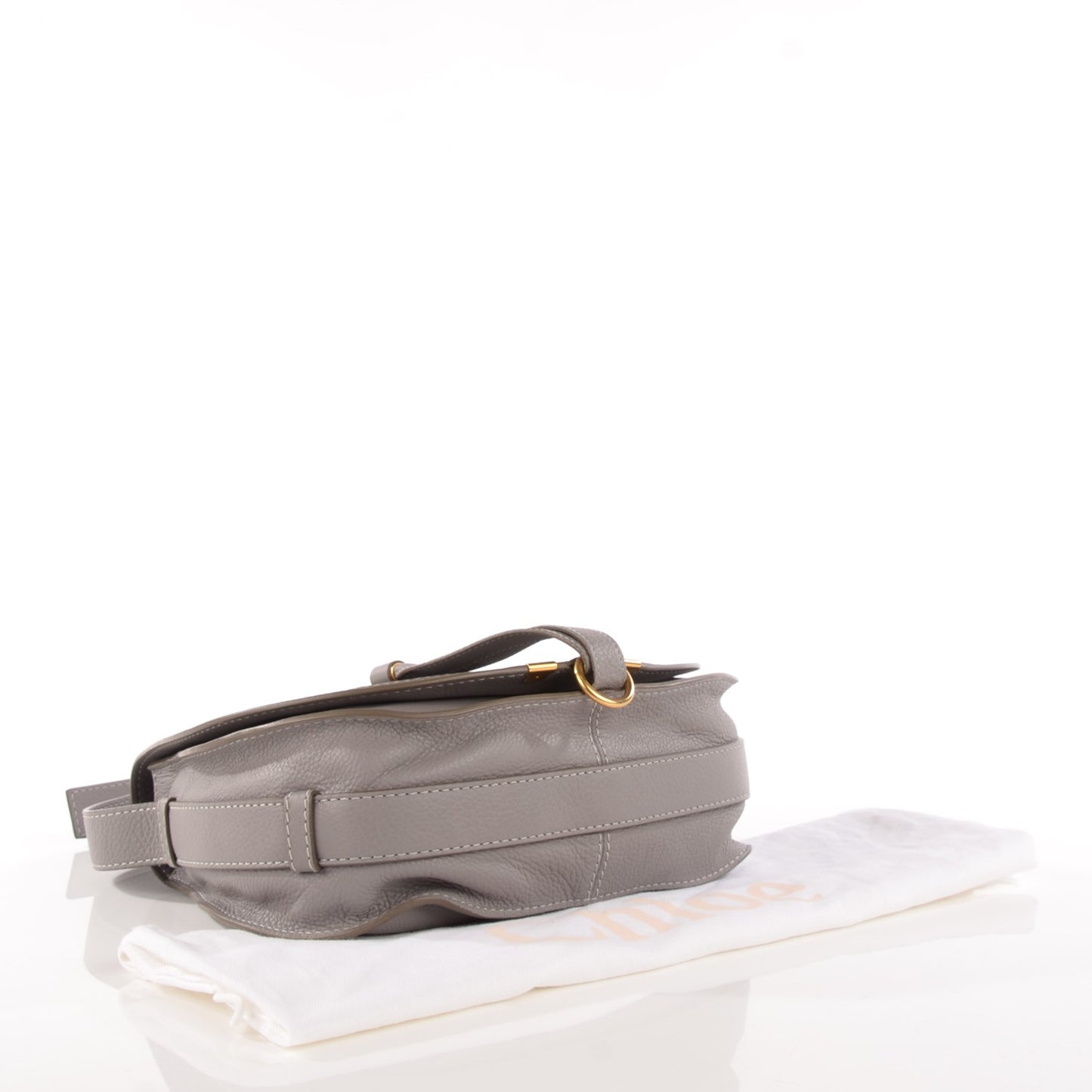 Calfskin Medium Marcie Round Crossbody Bag Cashmere Grey