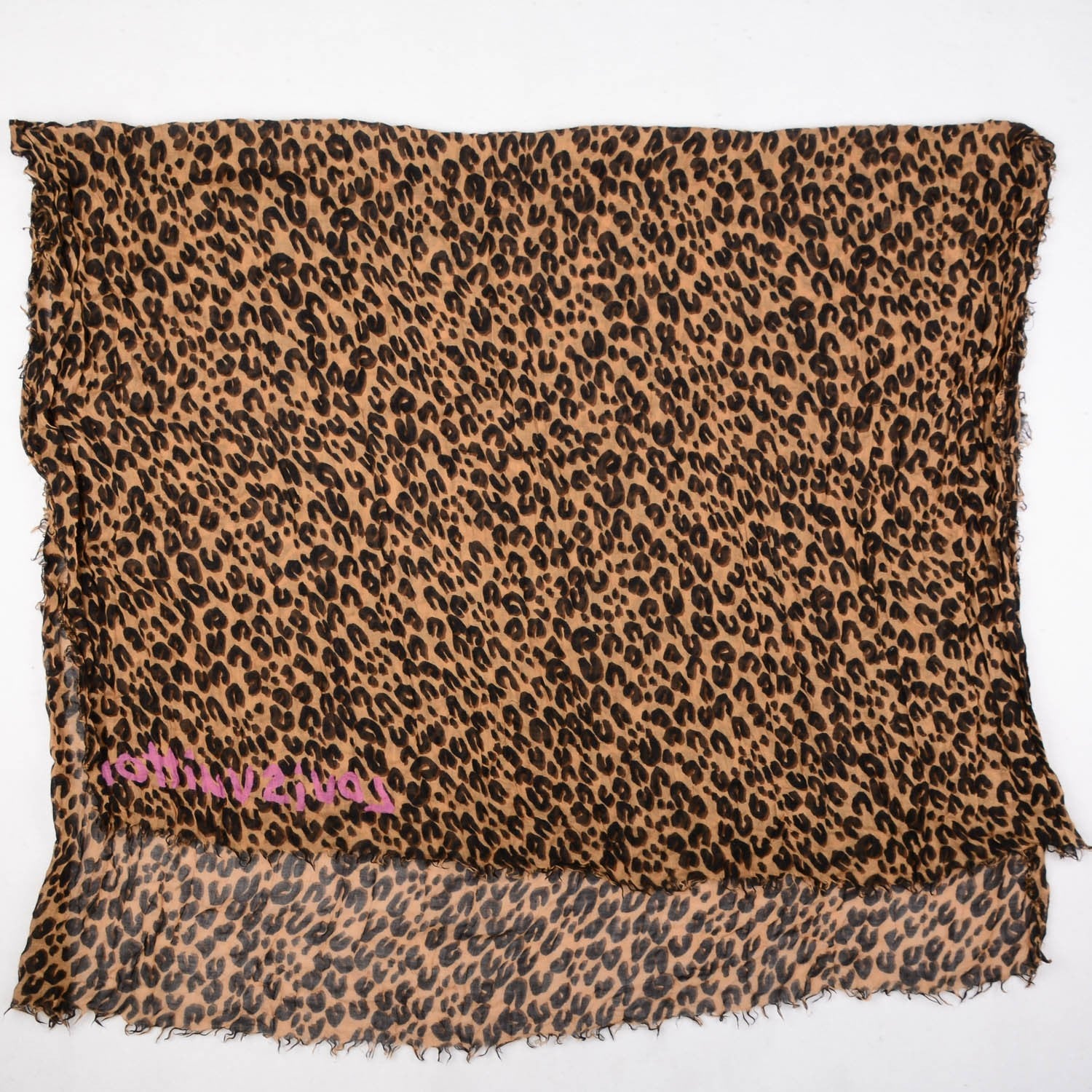 Louis Vuitton Cashmere Silk Leopard Stole Brown 3 of 7