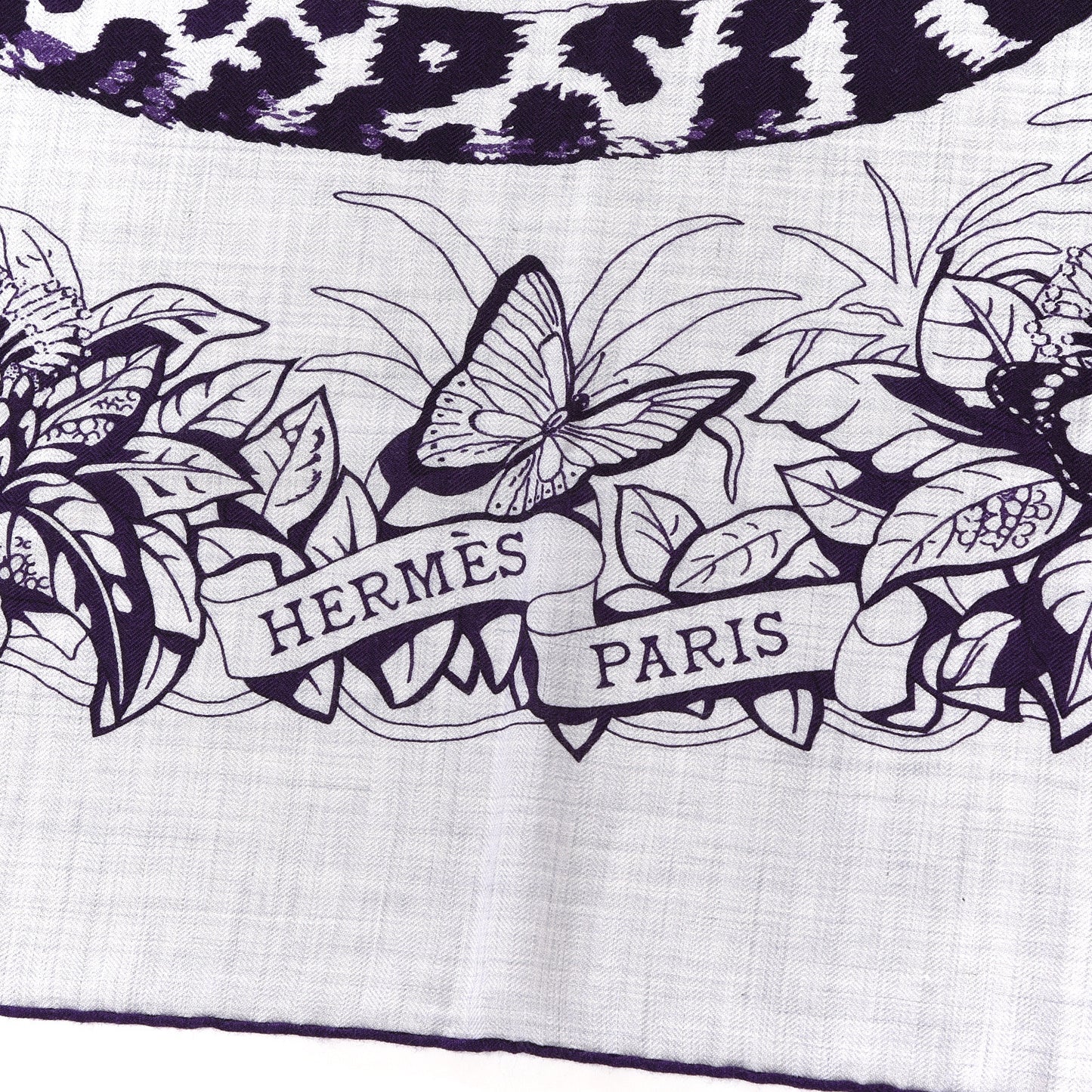 Cashmere Silk Jungle Love Tattoo Shawl 140 Gris Chine Iris