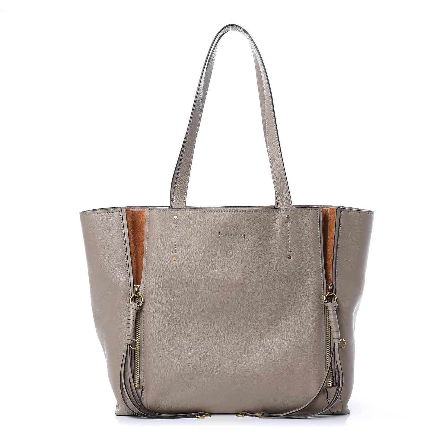 Smooth Calfskin Medium Milo Shopping Tote Motty Grey
