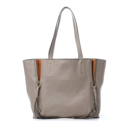 Chloe Smooth Calfskin Medium Milo Shopping Tote Motty Grey 1 of 10
