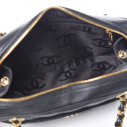 Chanel Lambskin Chevron Quilted Camera Case Black 5 of 11
