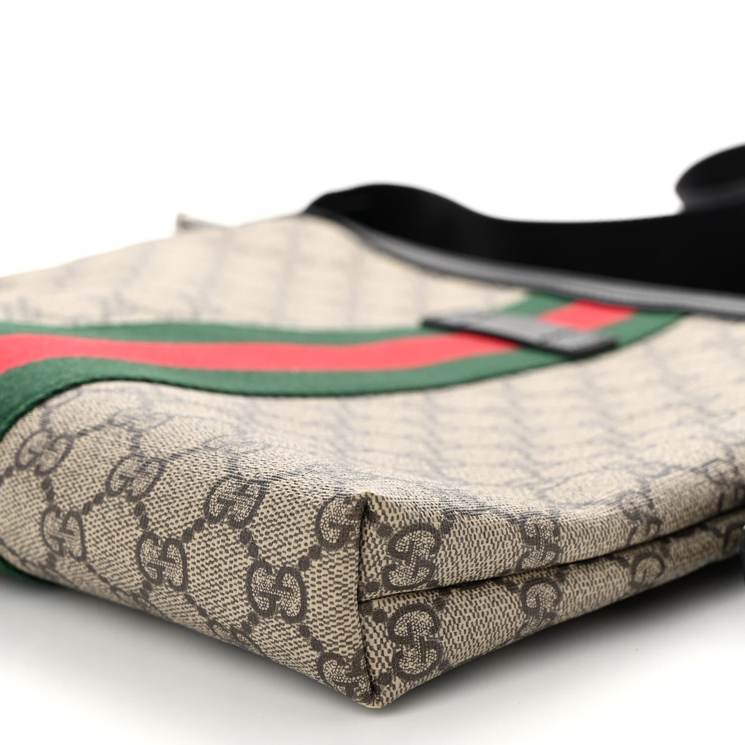 Gucci GG Supreme Monogram Web Messenger Bag Black 9 of 9