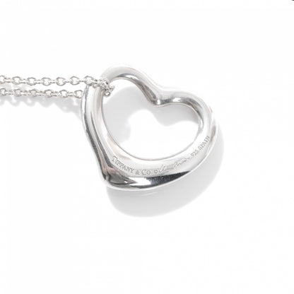 Tiffany Sterling Silver 22mm Elsa Peretti Open Heart Pendant Necklace 4 of 6