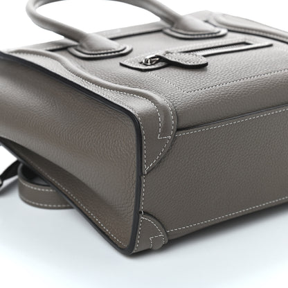 Celine Drummed Calfskin Nano Luggage Souris 7 of 9