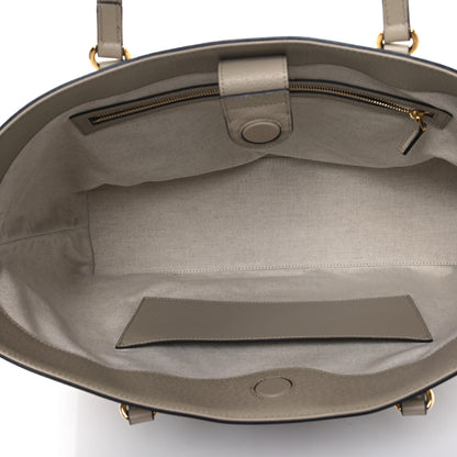 Gucci GG Supreme Monogram Textured Dollar Calfskin Web Medium Ophidia Shopping Tote Beige Mystic White Oatmeal 5 of 11