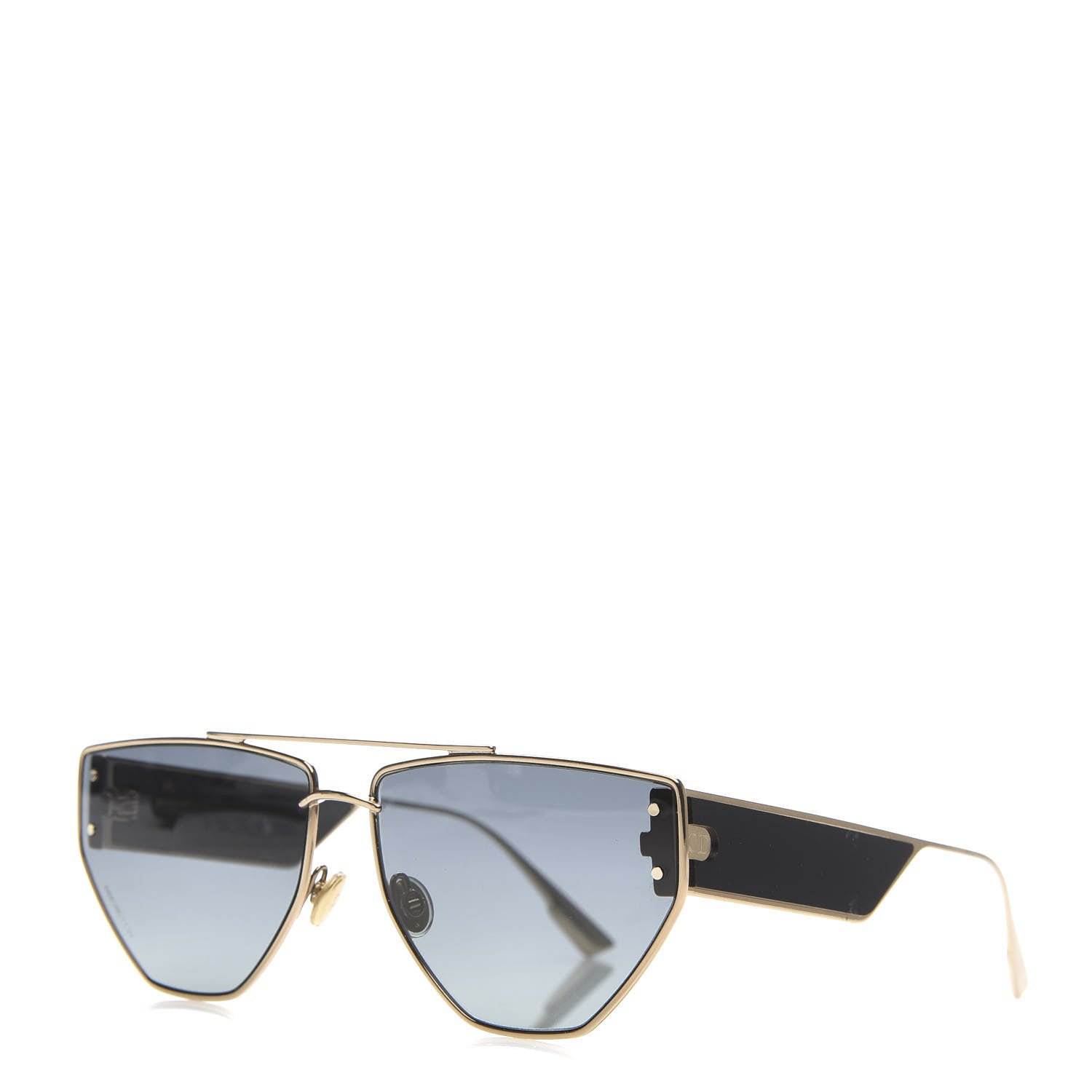 Christian Dior Clan 2 Aviator Sunglasses Black Gold 1 of 6