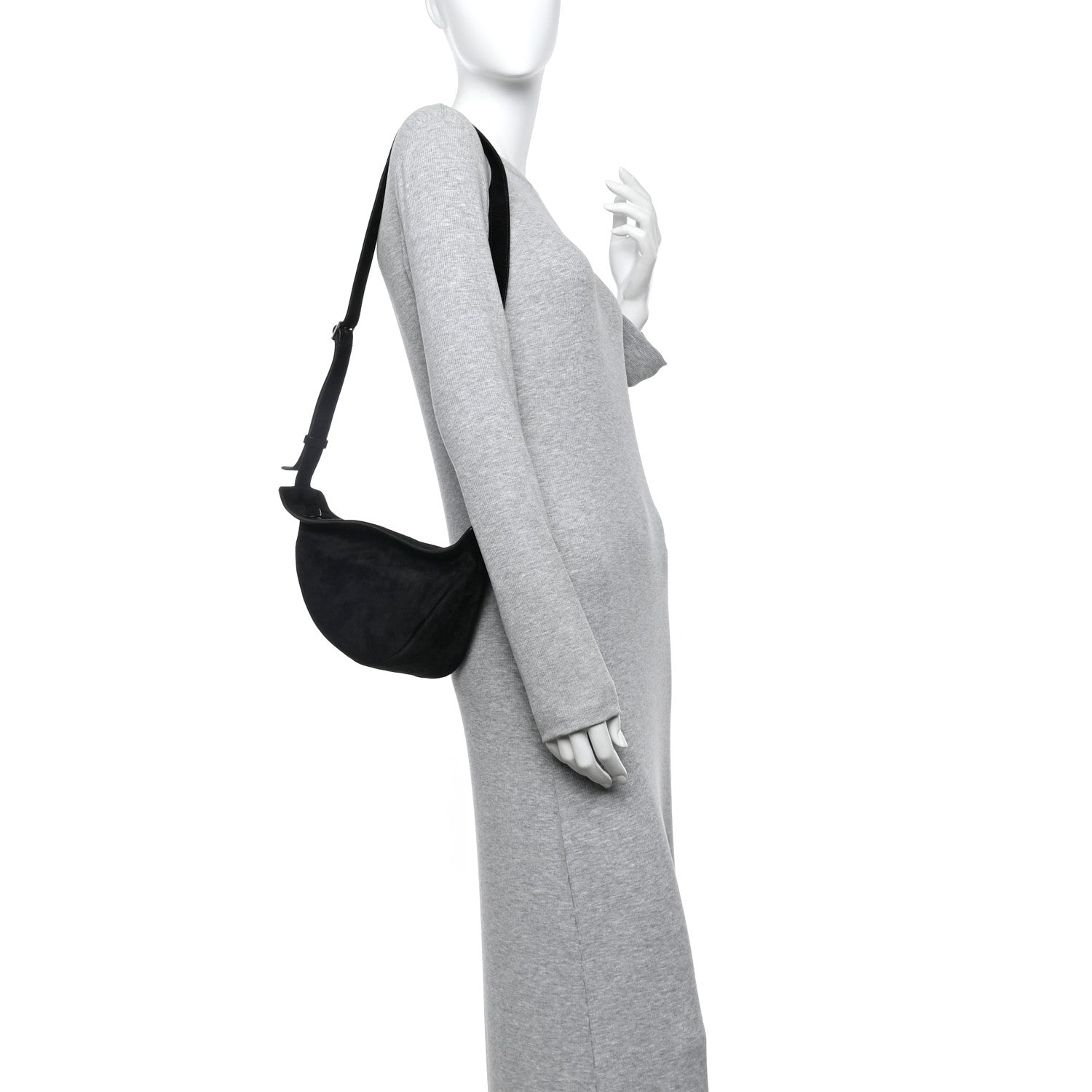 The Row Suede Small Slouchy Banana Bag Black 2 of 11