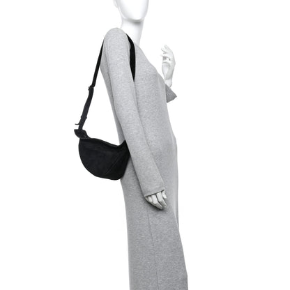The Row Suede Small Slouchy Banana Bag Black 2 of 11