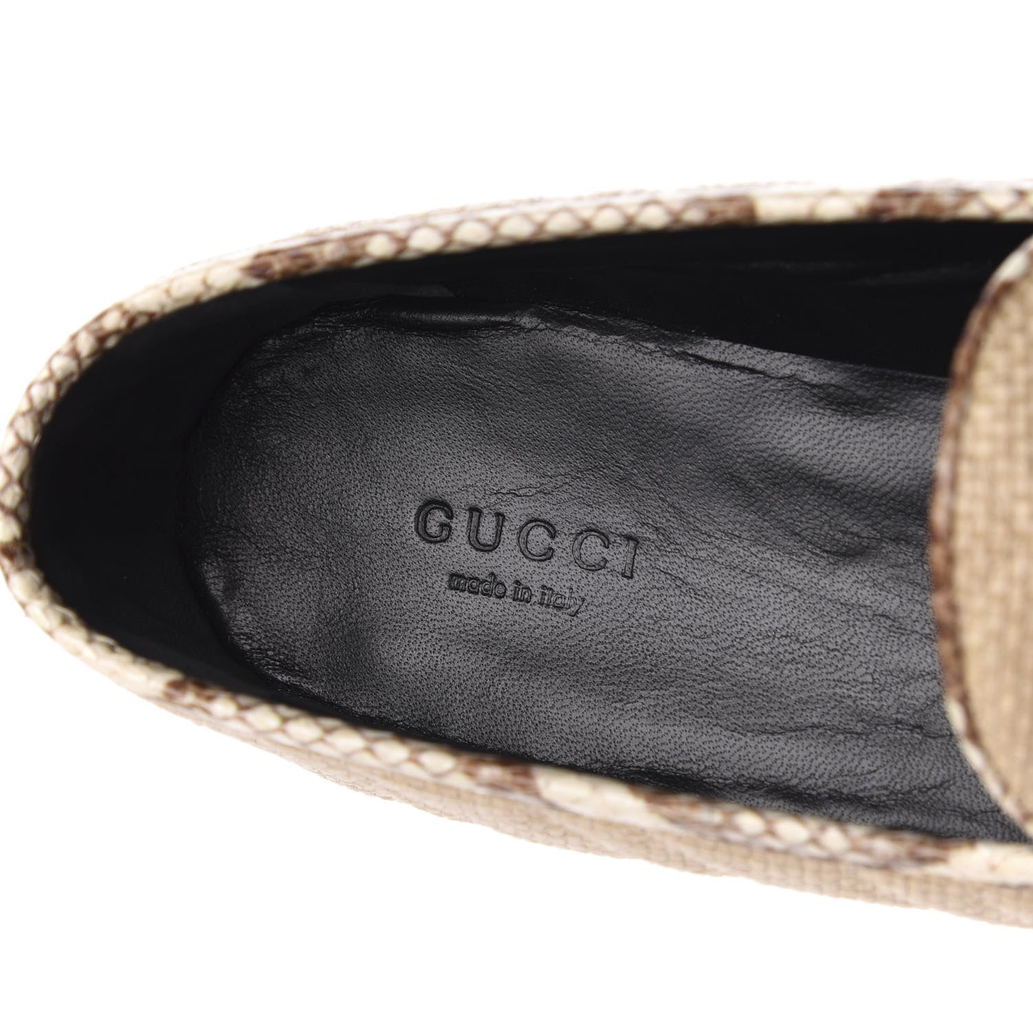 Gucci Raffia Elaphe Matelasse Horsebit Womens Jordaan Loafers 41 Natural Cream Brown 7 of 10