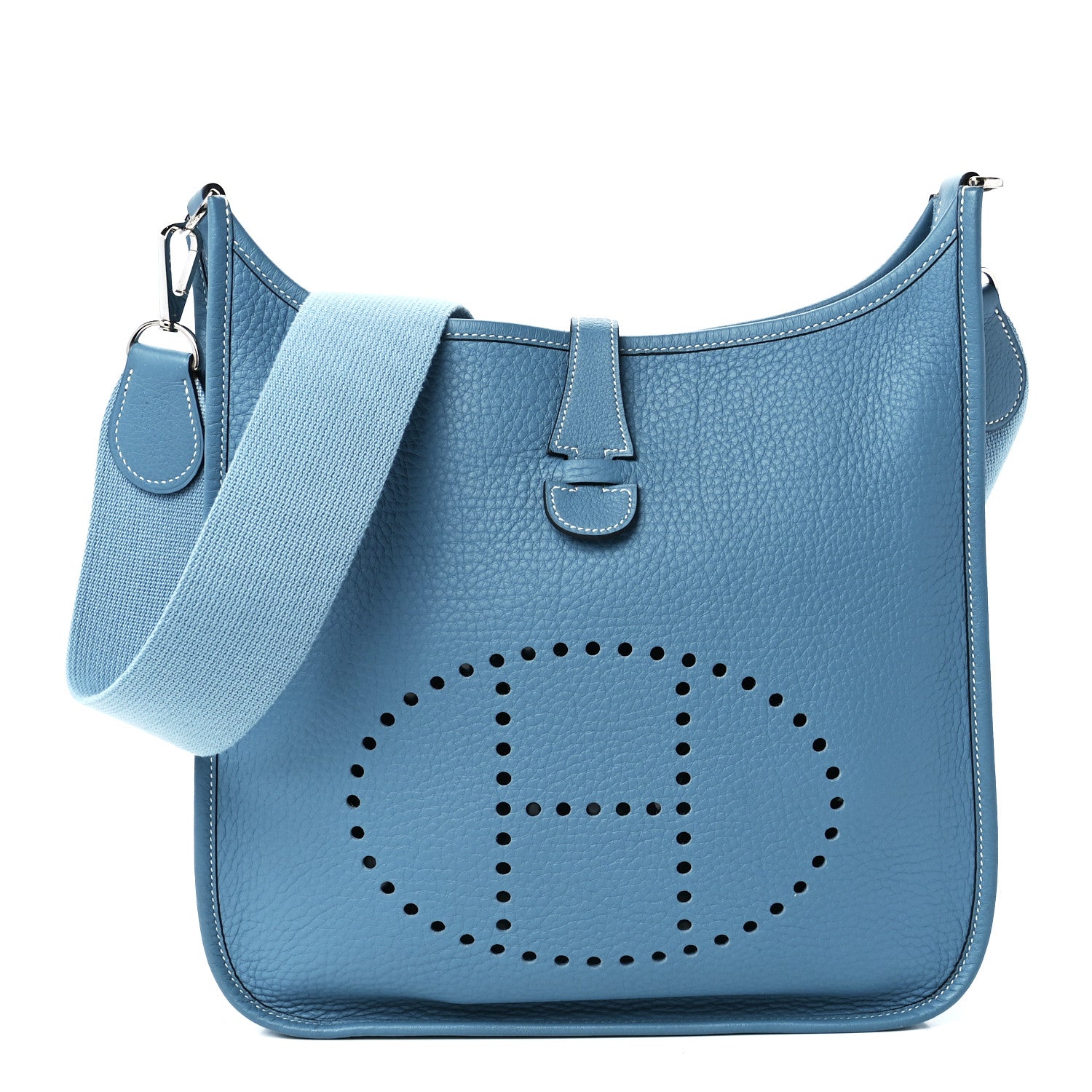 Hermes Taurillon Clemence Evelyne II PM Blue Jean 1 of 10