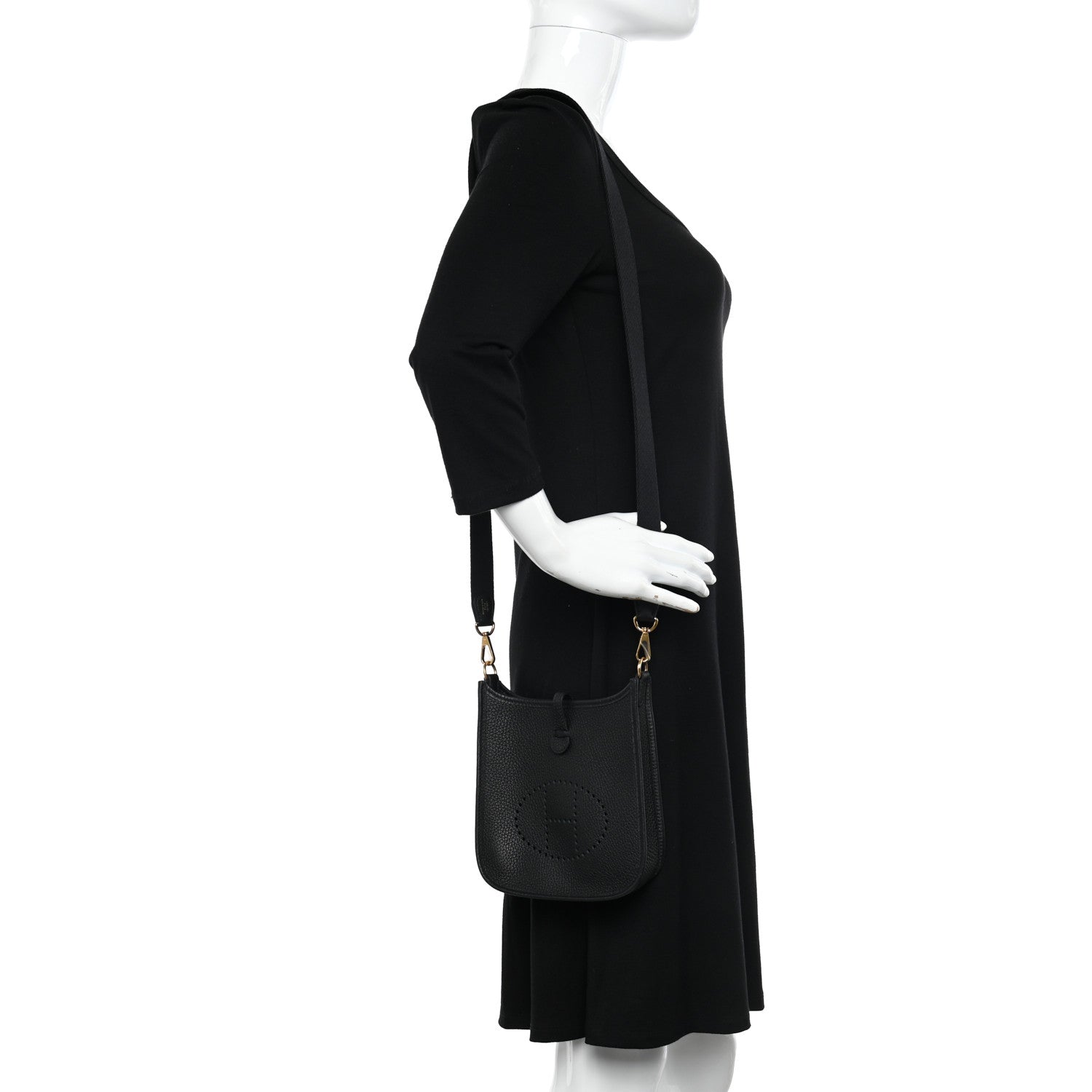 Hermes Taurillon Clemence Evelyne TPM Black 2 of 11