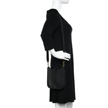 Hermes Taurillon Clemence Evelyne TPM Black 2 of 11