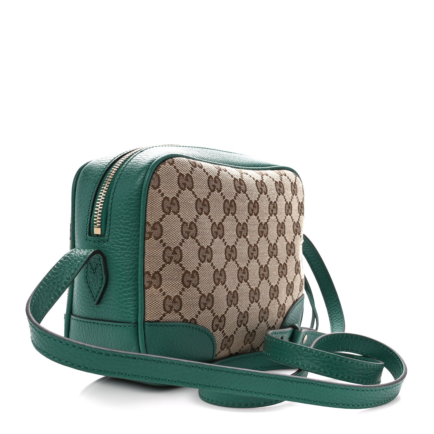 Gucci Monogram Dollar Calfskin Mini Bree Messenger Bag Beige Ebony Emerald 3 of 13
